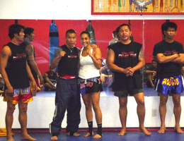 Gina Reyes training with Saekson Janjira and many of the Worlds BEST Thai Boxing teachers.